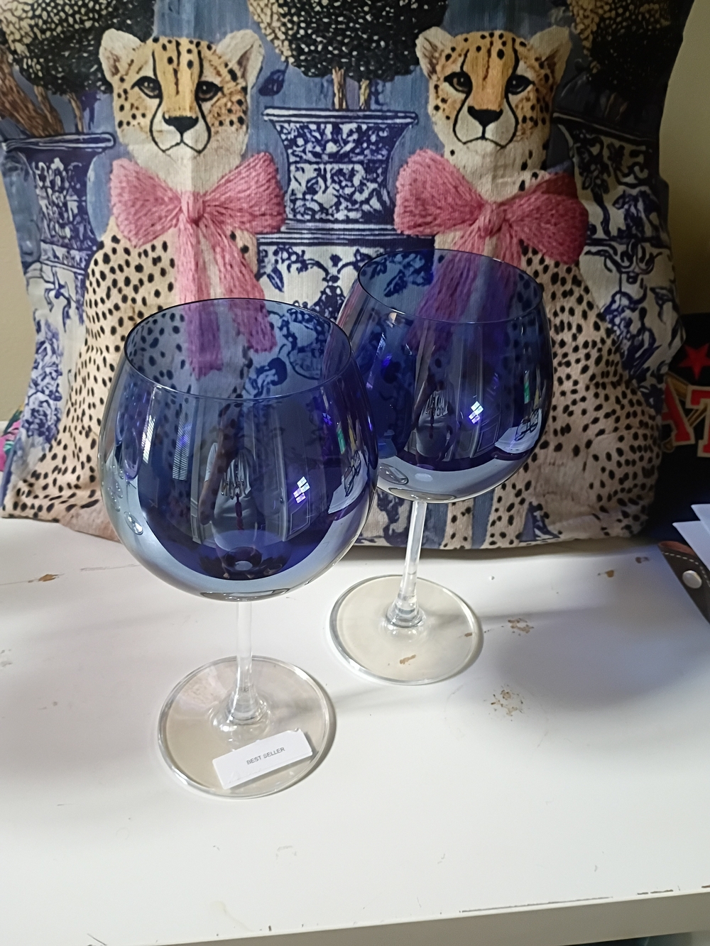 Blue Ombre Glass Wine Goblets - Set of 2